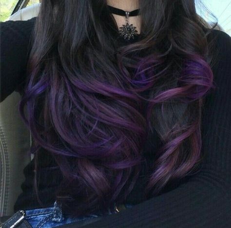 Black And Purple Hair, Rainbow Highlights, Hair Rainbow, Makeup Recipes, Hair Color Underneath, Turquoise Hair, Violet Hair, Hair Streaks, Pretty Hair Color