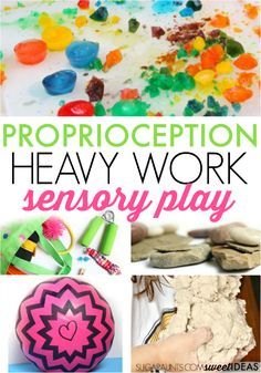 We share a lot of creative ways to encourage calming strategies, attention building techniques, and creative sensory play ideas.  These proprioception sensory activities are heavy work activities that can be used to help kids address sensory needs and challenge their proprioceptive system. Check out all of the proprioception sensory play activities that are found on ... Read More about Proprioception Sensory Activities Heavy Work Sensory, Vestibular Activities, Proprioceptive Activities, Sensory Therapy, Sensory Motor, Sensory Diet, Occupational Therapy Activities, Sensory Integration, Calming Activities