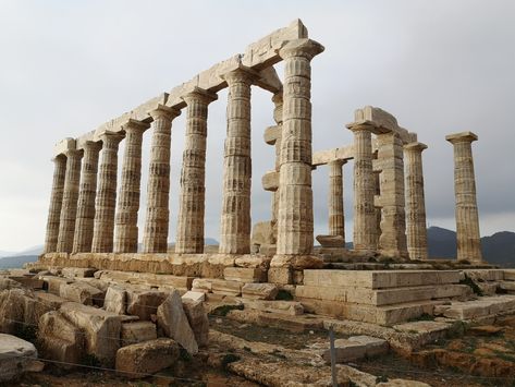 the temple of Poseidon at the end of Attika Temple Of Poseidon, Antique Architecture, The Temple, The End, Temple, Architecture, Photography, Travel