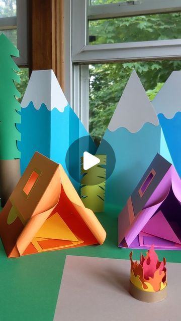 25 likes, 5 comments - kathybeymer on July 8, 2023: "Make some paper tents with me! 🏕️ Grab your kids and DIY my cute campsite playset for summer..." Camper Crafts For Kids, Tent Craft Preschool, Tent Crafts For Kids, Diy Tents For Kids, Tent Template, Diy Kids Tent, Tent Craft, Camping Illustration, Diy Tent