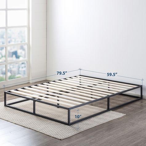 Modernista box-type metal platform bed with wooden slats is a complete support system for mattress of all types: memory foam, latex, or spring mattresses. Cama Industrial, Steel Bed Design, Rat House, Bed Frame Sizes, Metal Platform Bed Frame, Steel Bed Frame, Bed Frame Design, Steel Bed, Metal Furniture Design