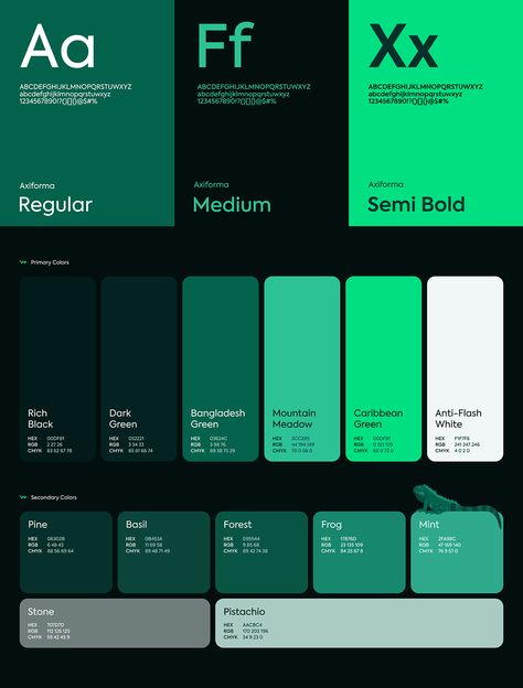 Mangrove: Branding & Website on Behance Web 3 Graphic Design, Green Cv Design, 7 Colors Palette, Techy Color Palette, Strong Colour Palette, Dark Green Website Design, Dark Green Website, Personal Brand Color Palette, App Color Scheme