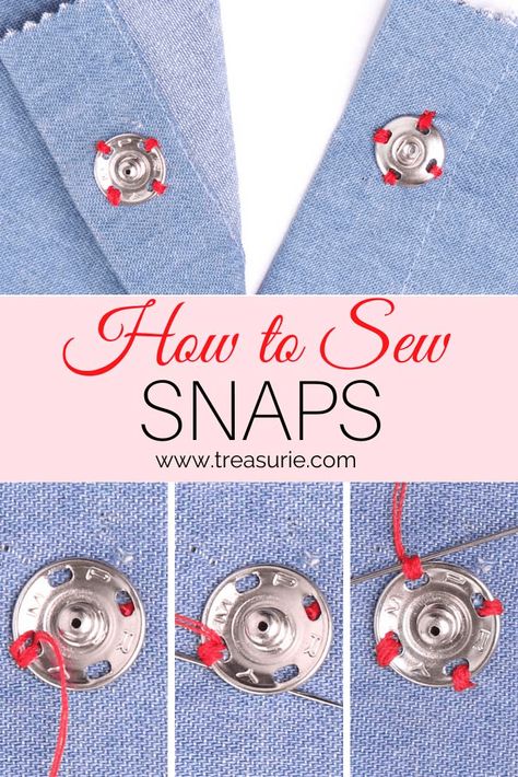 How To Put Snaps On Fabric, Dressmaking For Beginners, What To Sew For Beginners Ideas, How To Sew On Snaps, How To Sew A Button, Sewing Knowledge, Sew Button, Quilt Coats, Teaching Sewing