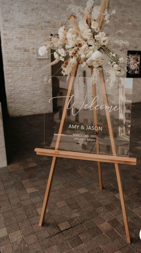 Modern Boho Wedding, Wedding Sign Decor, Wedding Welcome Board, Wedding Entrance Decor, Dream Wedding Decorations, Wedding Planning Decor, Wedding Decor Ideas, Wedding Entrance, Wooden Easel