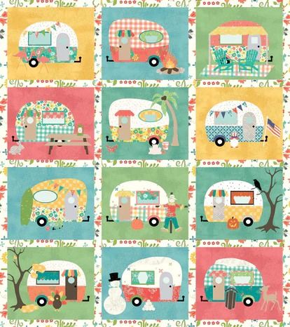 FlexiFuse Laser Cut Kits – Page 2 Camping Applique, Months And Seasons, Camper Applique, Happy Camper Sign, Camper Quilt, Camper Signs, Laser Cut Kit, Basic Quilt, Quilt Fabrics