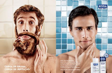 NIVEA for Men - Cat - FCB Brasil Gillette Ads, Advertising Campaign Design, Buzz Marketing, Cosmetics Advertising, Advertising Graphics, Nutrition Month, 광고 디자인, Funny Ads, Great Ads