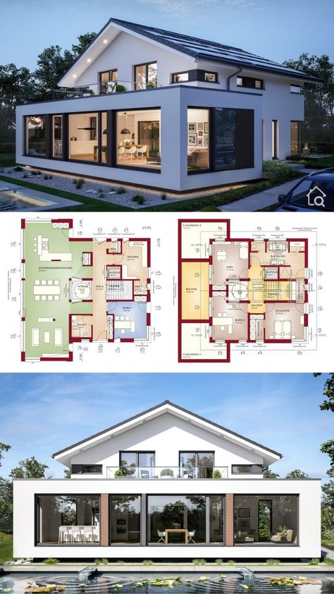 If you want the service, send me a message here, or contact me at the link Modern House Design Plans, House Plans Modern, Small House Blueprints, Architecture Design Ideas, Open Floor Concept, Building Plans House, House Extension Design, Architectural Design House Plans, Roof Architecture