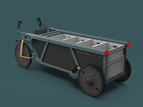 E-cargo bike lets you transfer cargo without much effort - Yanko Design 3 Wheel Electric Bike, Cargo Trike, Bike Diy, Electric Bike Diy, Bike Cart, Electric Cargo Bike, Kitchen Technology, Garage Bike, Bike Trailer