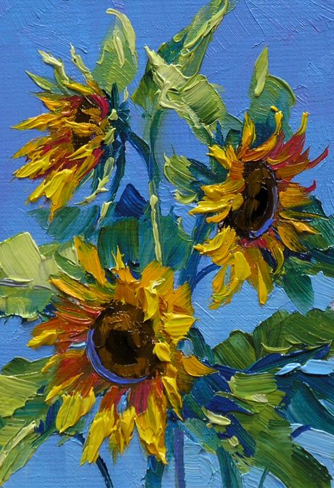 Different Pictures, Arte Van Gogh, Hur Man Målar, Seni Cat Air, Sunflower Art, Sunflower Painting, Lukisan Cat Air, Arte Inspo, Flower Art Painting