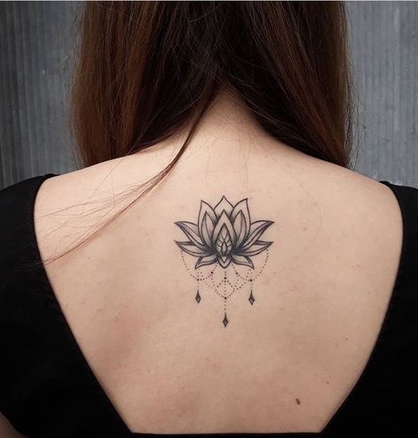 Lotus Back Of Neck Tattoo, Lotus Neck Tattoo, Back Neck Tattoo For Women, Back Tattoo Women Upper, 99 Tattoo, Dragon Tattoo Ideas, Tattoo Coloring Book, Simple Tattoos For Guys, Animal Tattoo Ideas