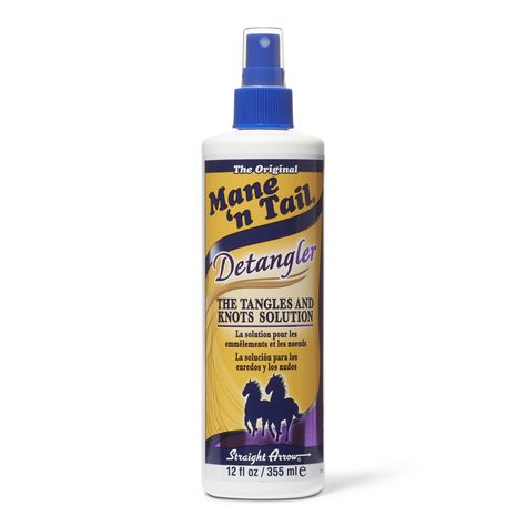 Mane 'n Tail Detangler makes hair easier to comb and style and increases shine. Helps eliminate tangles and knots and the appearance of dry split ends while adding additional conditioning and styling benefits. Mane 'n Tail Moisturizing Detangler  |  12 oz. | Sally Beauty Black Hairstyles Sew In, Best Detangler, Romantic Updo Hairstyles, Male Haircuts Curly, Black Hair Updo Hairstyles, Matted Hair, Curly Weave Hairstyles, Candy Hair, Tail Hair