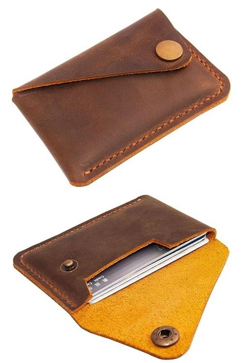 Diy Leather Card Holder, Minimal Wallet, Tiny Bag, Leather Wallet Pattern, Leather Travel Wallet, Leather Key Holder, Slim Leather Wallet, Leather Workshop, Front Pocket Wallet