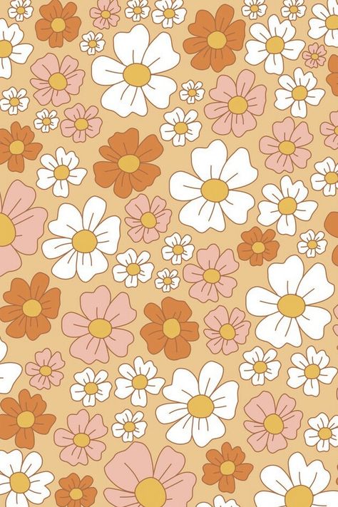 Floral Graphic, Orange White, Creative Fabrica, Floral Pattern, Mac, Orange, Floral, Pattern, Pink