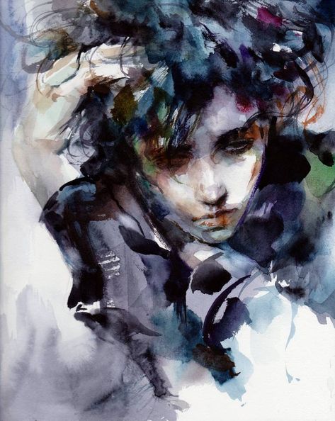 Original contemporary painting by Ko Byung Jun (South Korea). This one-of-a-kind watercolor on paper painting measures 8.6W x 10.6 H inches, and is framed. The portrait painting ships in a box directly from the artist's studio and is covered by the 14-day satisfaction guarantee from Saatchi Art, so you can buy with confidence. Illustration Kunst, Sosua, Arte Peculiar, Portraiture Drawing, Art Watercolor Painting, Sketchbook Art, Wow Art, A Level Art, Art And Illustration