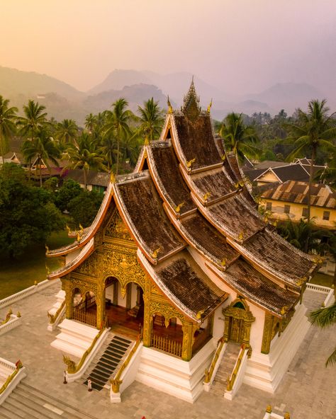 Check out this amazing photo on SkyPixel: Luang Prabang temple Laos Temple, Workshop Architecture, Vietnam Tour, Luang Prabang Laos, Vietnam Tours, Asian Architecture, Luang Prabang, Travel Destinations Asia, Southeast Asia Travel