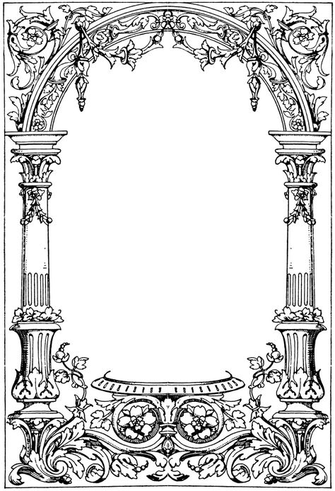 Royal Frame, Art Deco Borders, Book And Frame, Vintage Borders, Old Frames, Frame Clipart, Illuminated Manuscript, Old Paper, Cool Art Drawings