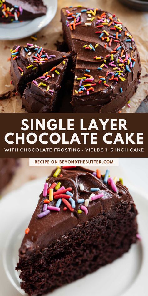 Single Layer Chocolate Cake, Milk Chocolate Frosting Recipe, Small Chocolate Cake, Layer Chocolate Cake, Milk Chocolate Frosting, Mini Chocolate Cake, Bday Stuff, Cocoa Cake, Small Batch Baking