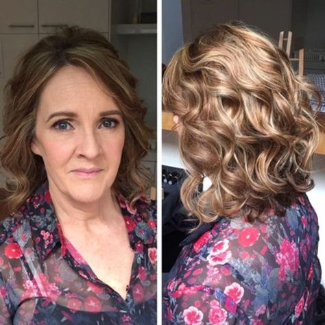 curly mother of the bride hairstyle for medium hair Loose Waves Short Hair, Loose Waves Hair Tutorial, Mother Of The Groom Hairstyles, Mother Of The Bride Hairstyles, Mother Of The Bride Hair, Loose Waves Hair, Mother Bride, Wedding Hairstyles With Veil, Curly Hair Styles Easy