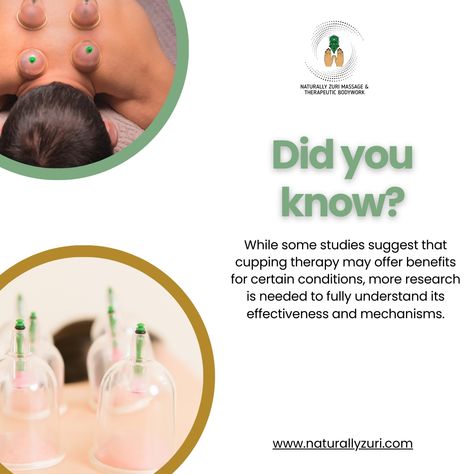 Exploring the Benefits of Cupping Therapy     Did you know? While some studies highlight the potential benefits of cupping therapy for various conditions, further research is needed to fully understand its effectiveness and mechanisms.   At Naturally Zuri, we integrate therapies like cupping into our holistic approach to wellness, aiming to enhance relaxation and overall health.   Curious about how cupping can benefit you? Visit our website to explore our services and book a session: www.naturallyzuri.com   #CuppingTherapy #HolisticHealth #WellnessJourney #NaturallyZuri Benefits Of Cupping, Cupping Therapy, Natural Health Care, Poster Designs, Holistic Approach, Overall Health, Holistic Health, Natural Health, Did You Know