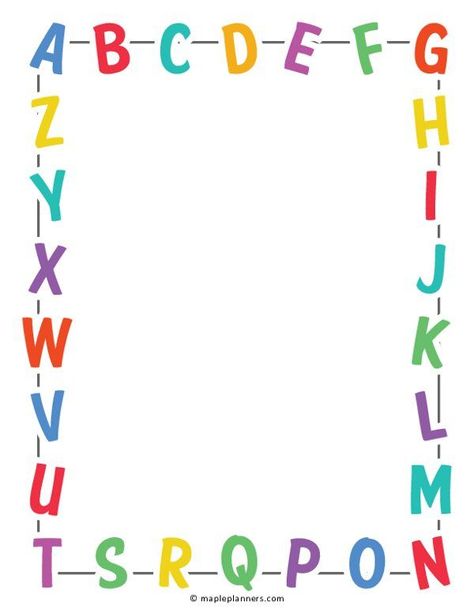 Download free printable alphabet border. For more similar graphics templates, browse our free printable library. Simply download and print them at home or office. Border Templates Printable Free, Free Printable Borders, Free School Borders, Page Borders Free, Letters Background, Alphabet Background, Name Activities Preschool, Letter Borders, Paper Borders