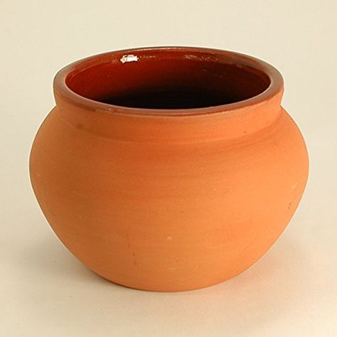 Indian Clay Biriyani Pot  Medium *** Read more at the image link.-It is an affiliate link to Amazon. Clay Cooking Pots, Signs Youre In Love, Colorful Pottery, Tanah Liat, Clay Bowl, Garden Pottery, Whimsical Garden, Cooking Pot, Red Clay