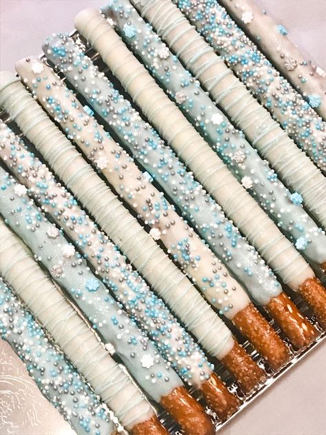 Winter Wonderland Theme Chocolate Covered Pretzels | Winter baby shower themes, Winter wonderland birthday party, Winter wonderland baby shower Winter Wonderland Sprinkle, Diy Winter Wonderland Wedding Decorations, Winter Wonderland Candy Table Ideas, Winter Wonderland Theme Party Food, Winter Theme Sweet 16 Wonderland, Winter Onederland Sweet Table, Winter Wonderland Frozen Party, Christmas Themed Chocolate Covered Pretzels, Sweet 16 Decorations Winter Wonderland