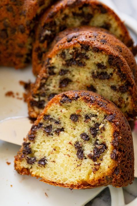 chocolate chip bundt cake Choc Chip Bundt Cake Recipes, Nothing Bundt Cakes Recipe Copycat Chocolate Chip, Chocolate Chip Bundt Cake With Box Cake, Chocolate Chip Bundt Cake With Pudding, Chocolate Chip Pound Cake With Pudding, Chocolate Chip Pudding Cake, Chocolate Chip Pound Cake Bundt, Choc Chip Bundt Cake, Chocolate Chip Bunt Cake