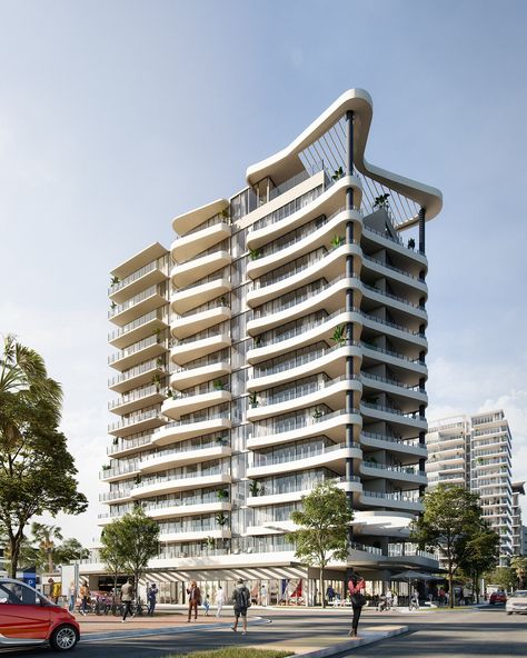 Apartment Building Exterior, Condominium Architecture, Multi Storey Building, Tower Apartment, Apartments Exterior, Apartment Exterior, Facade Architecture Design, Residential Building Design, High Building