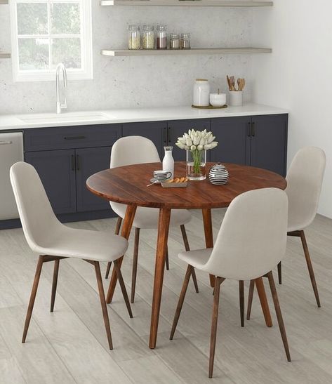 Dining Table Small Space, Small Round Dining Table, Small Dining Sets, Small Table And Chairs, Small Dining Room Table, Apartment Dining Room, Round Kitchen Table, Small Kitchen Tables, Apartment Dining