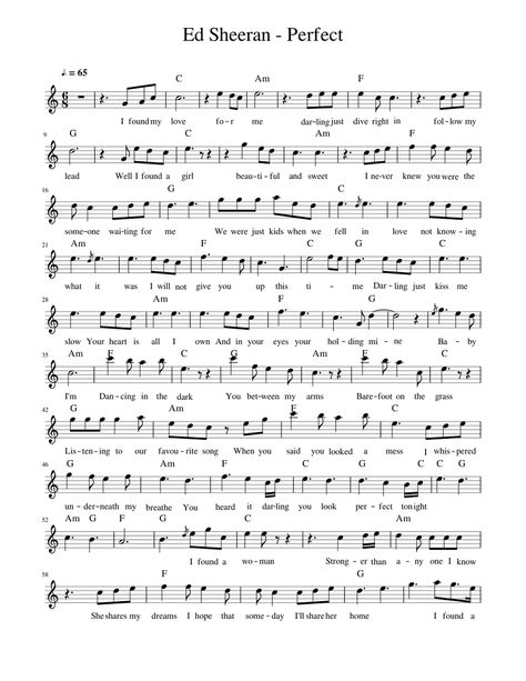 Pop Piano Sheet Music, Perfect By Ed Sheeran, Perfect Ed Sheeran, Popular Piano Sheet Music, Free Violin Sheet Music, Alto Saxophone Sheet Music, Piano Songs Sheet Music, Keyboard Sheet Music, Reading Sheet Music