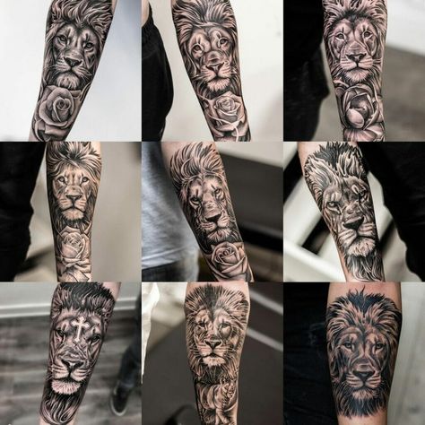 Lion Head Tattoo Head Tattoo Ideas, Traditional Lion Tattoo, Lion Chest Tattoo, Lion Back Tattoo, Female Lion Tattoo, Small Lion Tattoo, Lion Forearm Tattoos, Geometric Lion Tattoo, Realistic Pictures