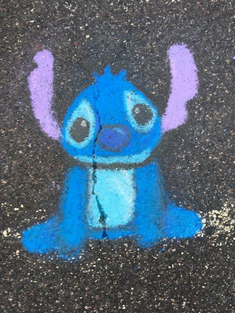 Chalk Art Stitch, Stitch Chalk Art, Simple Chalk Art, Chalk Art Ideas, Chalk Prints, Fun Chalk Art, Chalk Stencils, Chalk Ideas, Chalk Design