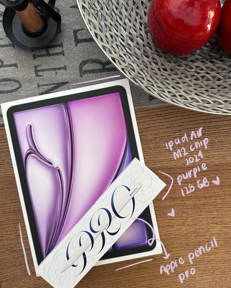 Ipad Air 11 Inch, Ipad Air M2 Aesthetic, Purple Apple Products, Ipad Air M2, Apple Pencil Pro, Ipad Gift, Ipad 11 Inch, Apple Gadgets Iphone, Ipad And Apple Pencil