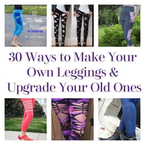 Old Leggings Diy Ideas, Diy Leggings Pattern, Upcycle Leggings, Lace Biker Shorts, Diy Leggings, Can Upcycle, Studded Leggings, Leggings Diy, Tea Remedies