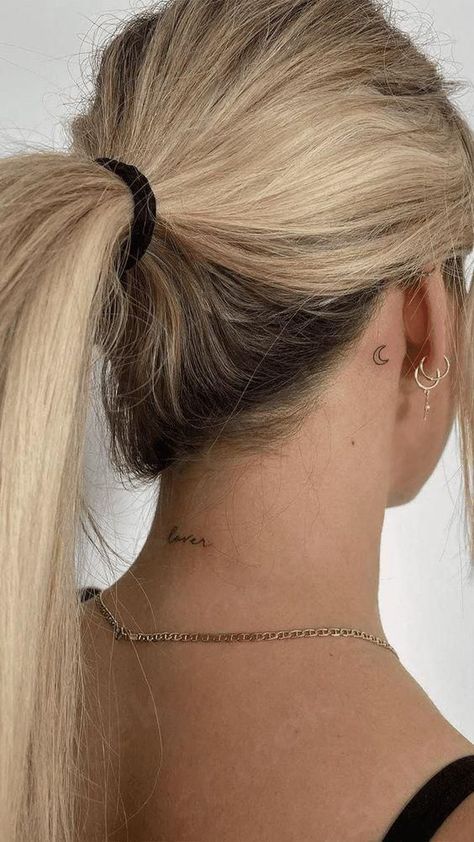 Behind-the-ear tattoos are both discreet and stylish. This hidden location is perfect for small dainty tattoos, whether you choose a star, moon, or tiny initial. The placement adds a touch of mystery, as it’s often only visible when you want it to be.  The behind-the-ear location is a great option if you’re looking for something subtle but meaningful. The small surface area ensures that the design remains delicate and understated, yet it still makes a statement when seen. Female Behind The Ear Tattoos, Behind Tattoos Ear, Small Tattoos Ear, Behind Ear Tattoo Butterfly, Tiny Tattoos Behind Ear, Ear Tattoo Behind The, Small Tattoos Behind Ear, Tattoos For Behind The Ear, Dainty Behind The Ear Tattoo