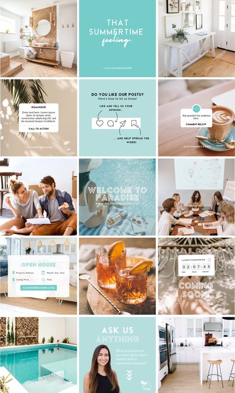 Hotels Social Media Posts, Airbnb Social Media Posts, Resort Social Media Post Design, Hotel Social Media Post Design, Real Estate Ideas Social Media, Beach Social Media Design, Hotel Social Media Post Ideas, Resort Social Media Post, Hotel Social Media Design