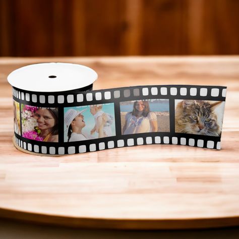 Camera Film Strip  Personalized DIY photo template ( fits 10 photos ) reel of ribbon from Ricaso Diy Film Strip, Film Strip Template, Pooh Party Decorations, Winnie The Pooh Party Decorations, Party Supplies Checklist, Birthday Gift Picture, Photo Reel, Transformers Party, Movie Reels