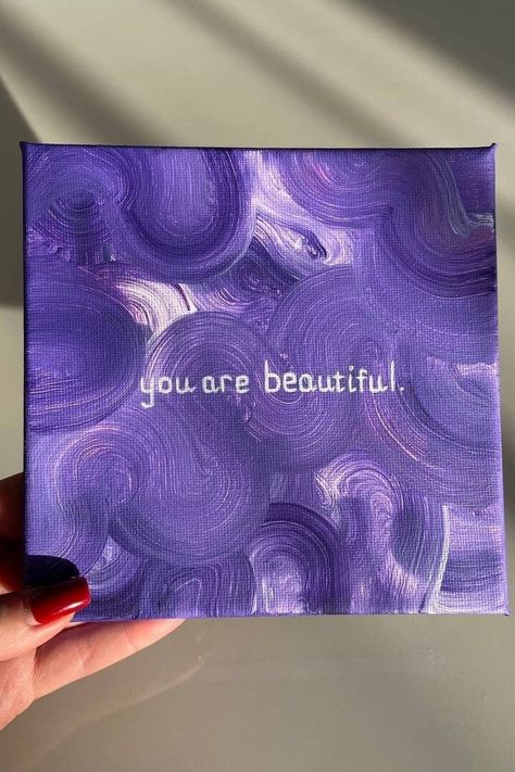 Give yourself inspiration every day with our unique affirmation paintings inspired by the power of positive thinking. These paintings are more than just decorative pieces, they are powerful reminders of your power and possibilities. Each handmade painting with motivational affirmations inscriptions is unique and created with love and care. We offer the option to personalise the inscriptions to make your painting even more special and meaningful to you. Choose any colour from our wide range of of Positive Wall Painting Ideas, Self Worth Painting, Acrylic Painting With Meaning, Vision Board Painting Ideas, Positive Affirmation Painting, Self Care Painting, Cute Girly Paintings, Self Love Painting Canvases, Painting Ideas With Quotes