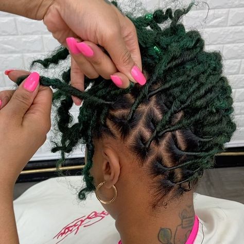 Trailblazing Loc Salon on Instagram: “Women's Loc Updo✨✨ www.NappStar.com # locs #locstylesforwomen #… | Short locs hairstyles, Faux locs hairstyles, Locs  hairstyles Locs Updo Hairstyles For Women, Nappstar Nyc, Loc Updo Styles, Updo Locs Hairstyles For Women, Loc Styles Medium Updo Women, Marley Locs, Dread Journey, Loc Colors, Hairstyles Locs