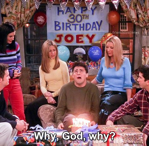 Funny Happy Birthday Quotes, Joey Friends, Series Quotes, Birthday Quotes For Him, Friends Scenes, Friends Episodes, Friends Poster, Happy Birthday Quotes Funny, Friends Cast