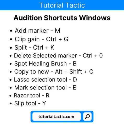 learn more about 60+ Adobe Audition Shortcuts Windows #adobe #adobeaudition #adobeauditionshortcuts #adobeauditionshortcutkeys #adobeauditionhotkeys #tutorialtactic #shortcuts #shortcutkeys #hotkeys Photoshop Shortcut, Mixing And Mastering, Audio Editing, Adobe Audition, Learn Photoshop, Keyboard Shortcuts, I Will Show You, Audio