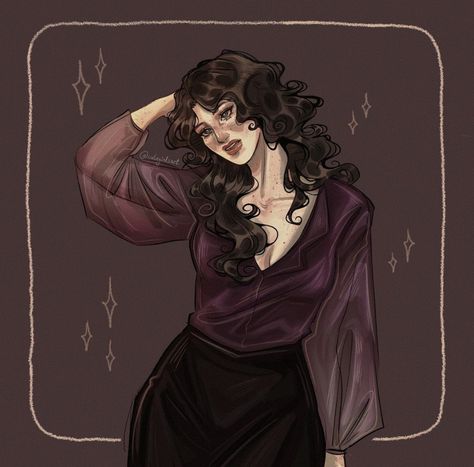 Art by @cutegirlsart Alice Longbottom Fanart, Alice Fortescue Fanarts, The Black Sisters Fanart, Goth Woman Art, Andromeda Black Fanart, Andromeda Black, Bellatrix Black, Marauders Fanart, Marauders Fan Art