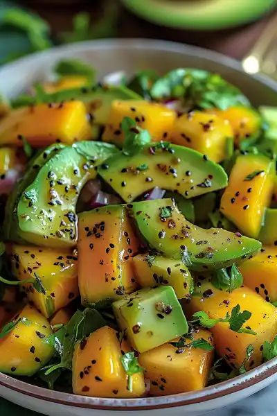 Asian Avocado Recipes, Peach Avocado Salad, Cucumber Mango Salad Recipes, Mango Avacoda Salad, Meals With Fruit, The Best Salad Recipes, Latin Salad, Different Salads Ideas, Mango Avocado Salad Recipe