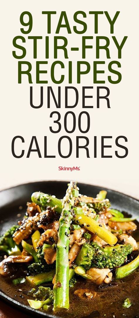 Try these 9 Tasty Stir-Fry Recipes Under 300 Calories.  Easy, delicious and packed with superfood nutrition! #stirfry #recipes #skinnyms #weightloss Recipes Under 300 Calories, Stir Fry Recipes Healthy, 300 Calorie Meals, Wok Recipes, Healthy Stir Fry, Under 300 Calories, Fry Recipes, 300 Calories, No Calorie Foods