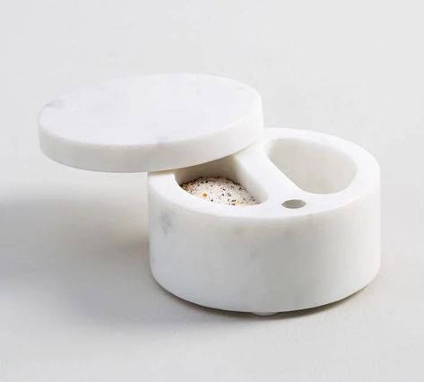 Marble Divided Salt Cellar Wood Salt Cellar, Marble Lazy Susan, Salt And Pepper Cellars, Marble Accessories, Marble Kitchen, Tiered Stand, Marble Coasters, Salt Cellar, Kitchen Marble