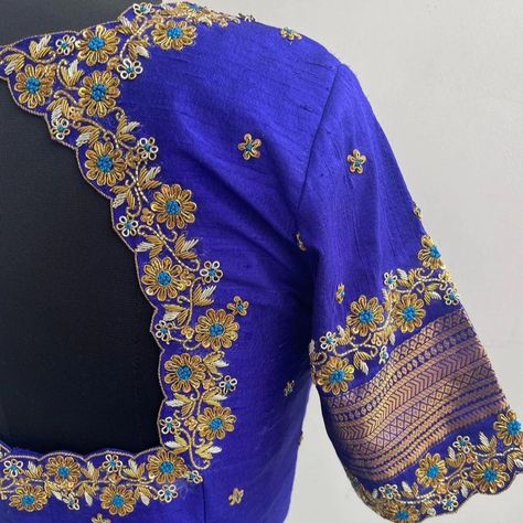 Dm@9640490158 Designer maggam work blouse Fabric: Halfpattu /Rawsilk Dispatch: 3days Price : 2700unstiched 3250stitched Colours and sizes can be customised accordingly Blouse Boutique Design, Zardosi Work Blouse Designs, Exclusive Blouse Designs, Magam Work Designs, Indian Blouses, Stone Work Blouse, Latest Bridal Blouse Designs, Maggam Work Blouse, Maggam Work Designs