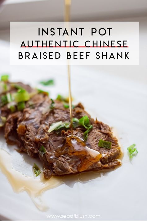 Instant Pot Recipe:  Chinese Braised Beef.  The best recipe for Chinese Braised Beef Shank, passed down from my Mom!  You can't get more authentic chinese food than this recipe!  #authentic #food #chinese #recipe #chinesefood #beef #lunch Beef Shank Recipe Instant Pot, Chinese Braised Beef, Braised Beef Shank, Beef Shank Recipe, Braised Beef Recipes, Authentic Chinese Food, Beef Shank, Asian Beef, Best Chinese Food