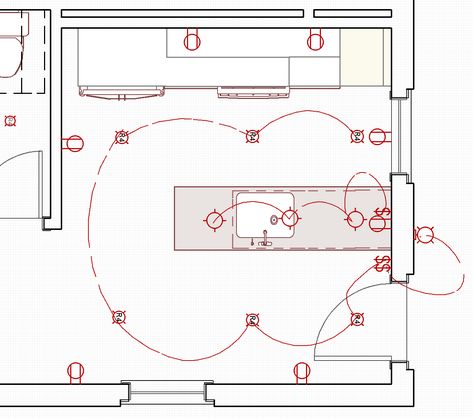 How To Create a Lighting Plan That Will Make Your Kitchen Shine | Beginning in the Middle Bathroom Recessed Lighting, Basic Electronics, Cali Vibes, Lighting Layout, Ceiling Plan, Electrical Layout, General Contracting, Faux Plafond, Lighting Plan