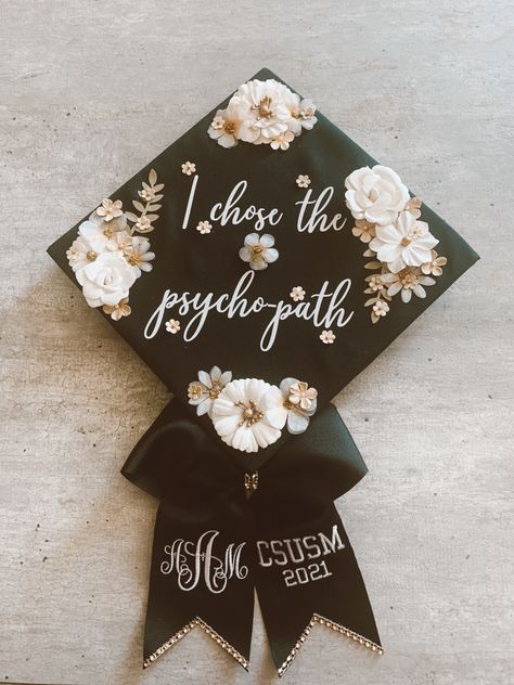 Graduation Cap Designs Human Resources, Psych Np Graduation, Associates Degree In Psychology, Graduation Caps For Psychology Majors, Psych Degree Graduation Cap, Bachelors Cap Decoration, Graduation Cap Designs Therapist, Bachelor Cap Decoration, Bachelor Graduation Cap