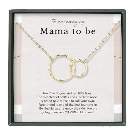 PRICES MAY VARY. NEW MAMA NECKLACE: Congratulate the first time mom with this beautiful double circle necklace, representing the unbreakable bond between mother and baby. GIFT READY PACKAGE: We take pride in our beautiful presentation. Gift comes in our custom designed jewelry box with a blank greeting card, a jewelry care guide and a polishing cloth. QUALITY MATERIALS: All components are made with precious metal. Choose from sterling silver or 14K gold vermeil. The chain is 18” long with adjust Expecting Baby Gifts, Gifts For First Time Moms, Pregnant Mom Gifts, Expecting Mother Gifts, Double Circle Necklace, Fun Baby Announcement, Boyfriends Mom Gifts, Bff Birthday Gift, First Time Mom